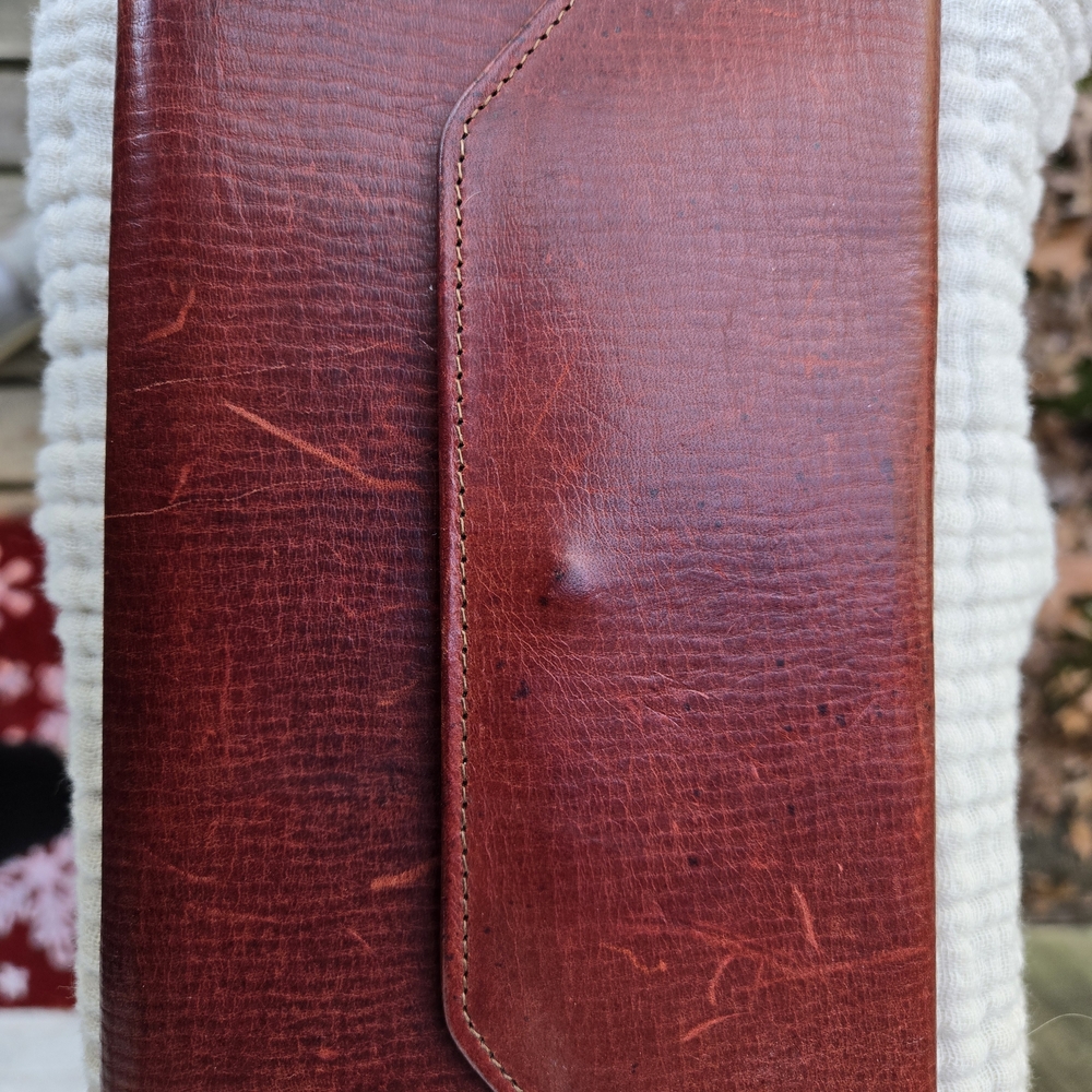 VINTAGE Parmalatta By Bosca Men's Leather Folio Wallet in Rich Chestnut Red
